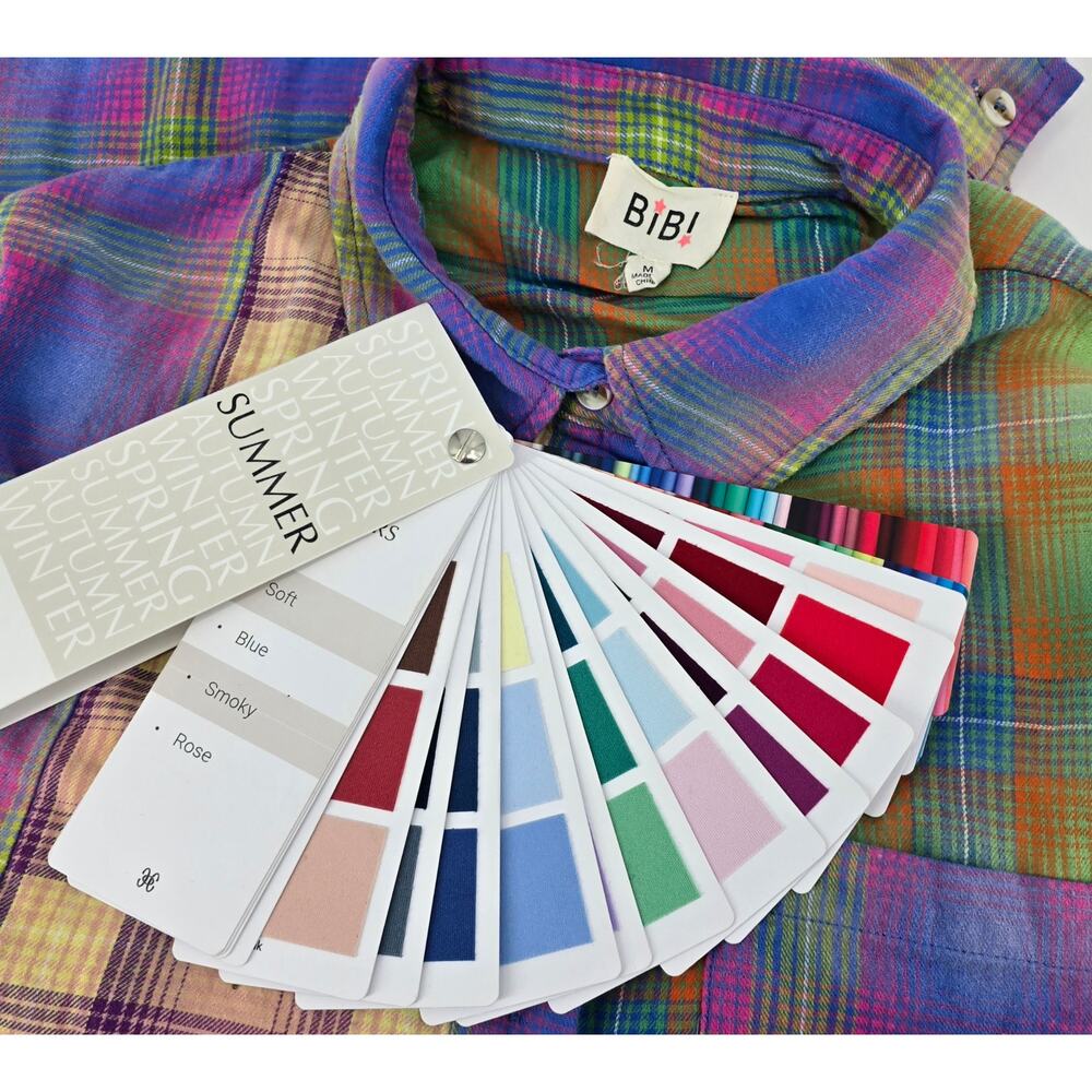 BiBi Patchwork Plaid Button Down Shirt Medium Ove… - image 4